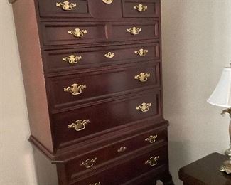 Mahogany highboy chest