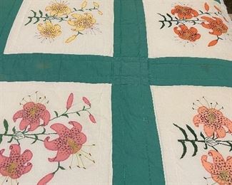 Handmade appliquéd & embroidered quilt