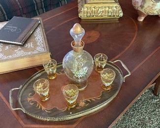 Bohemian decanter set