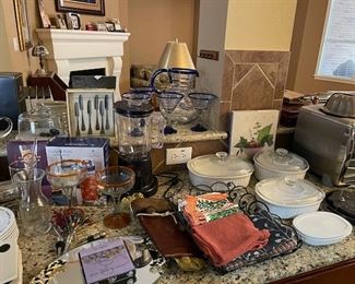 Tons of neat barware including neat stuff from Pottery Barn and Restoration Hardware (byob)