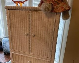 Henry Link White Wicker armoire