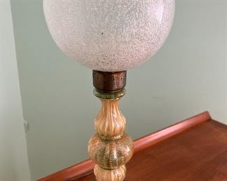 Murano Globe glass Table Lamp, Being brought in.