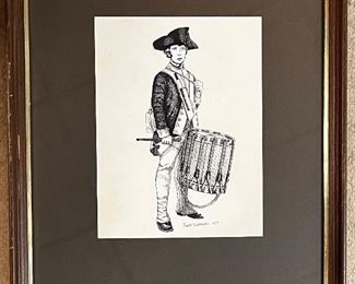 PEN AND INK SOLDIER BY MILITARY HISTORIAN JACK DEMERS TROY N.Y. 