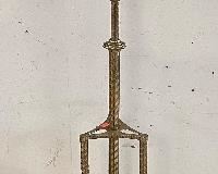 VICTORIAN BRASS PIANO LAMP WITH HAND PAINTED BALL GLOBE / SHADE