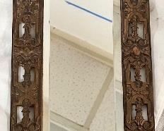 BRONZED BRASS ART NOUVEAU WALL MIRROR 