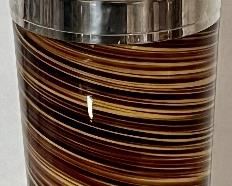 UNUSUAL SWIRLED GLASS COCKTAIL SHAKER 