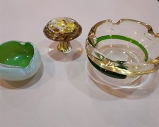 Murano Glass Bowls and mushroom 