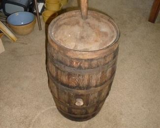 wine barrel with tap 