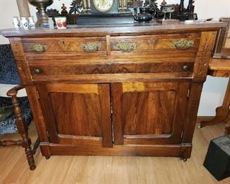 Vintage Eastlake buffet with stone top