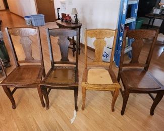 Assorted vintage dining chairs