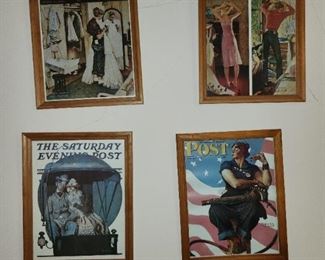 Assorted Norman Rockwell framed prints