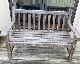 Teak outdoor bench