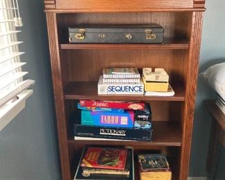 TONS of lovely bookcases, antique Mahjongg set, GAMES!