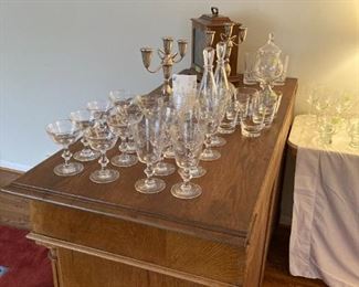 Beautiful glassware and silver plate