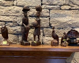 Collection of wood carvings from around the world