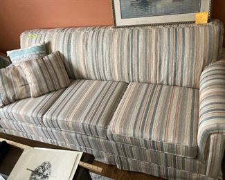 Queen sleeper sofa in a nice subtle stripe