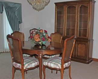 Dining Room Set, Buffet and China and 6 Chair and Beautiful Wood Top