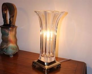 Flared Glass Lamp with Brass Base