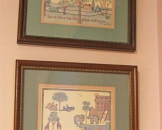Framed Novety Art with Animals and Scenic