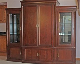 Ethan Allen Media Center, Display Curios, Ethan Allen Media Center, 18" D, Each side 24"W, center 42" W and Each side 72"H and Middle 85”H 