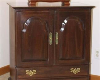 Storage, Stereo Cabinet Beautiful Ansonia Clock with Beveled Glass