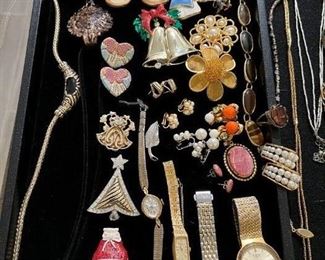 Earrings, Pins, Watches, Necklace