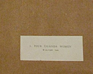 Elton Fax Framed Charcoal Four Uganda Women