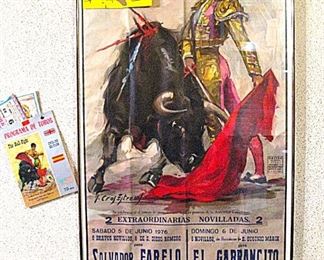 Madrid Spain Bull - Fight Framed Advertising Poster