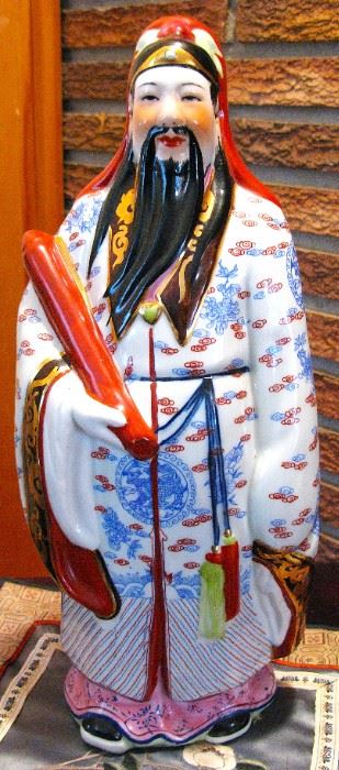 Chinese Deity Statue of Good Fortune Hand - Painted