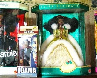 Black Holiday Barbies in Boxes