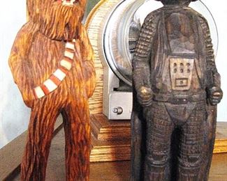 Star Wars Chewbacca Carved Wood Statue - Darth Vader Carved Wood Statue