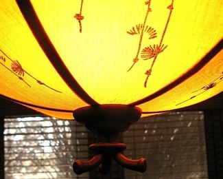 Very Unique Ceiling Light Fixture Asian Umbrella with Bamboo Wood Accents