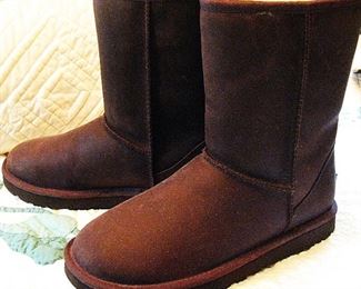 UGG Brown Leather New Never Worn Boots size 8