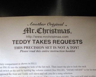 Mr. Christmas Teddy Takes Requests Music Box