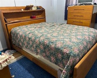 Cherry wood head and foot board. Full size bed frame. 