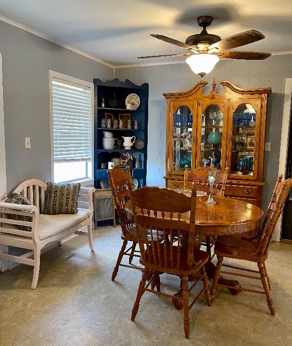 Vintage Solid Wood Pedestal Kitchen Table