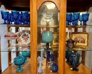 Vintage Blue Glass-Moon & Stars, Carnival Glass, Art Glass and more…