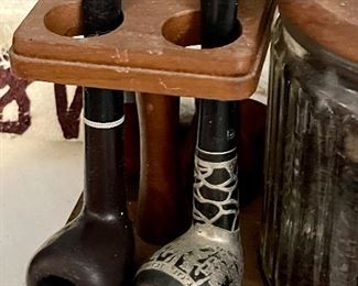 Vintage Medico Pipe with Sterling Silver Overlay