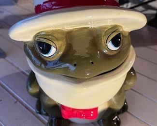 Adorable Green Frog Cookie Jar