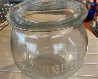 Large Glass Cookie Jar (etched with name “Lance”)