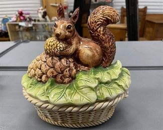 Vintage Carraro Squirrel Cookie Jar