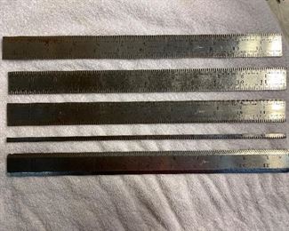 Vintage Starrett Rulers 318, 330, 607, 603, and 339