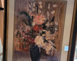 Large floral lithograph