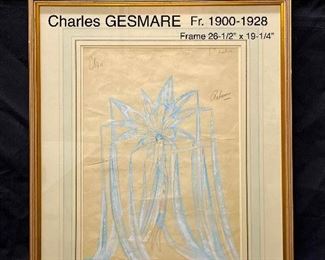 Charles Gesmare (French 1900-1928), Mistinguett, Folies Bergère Dancer in Role of "Elsa", Original Gouache on Paper