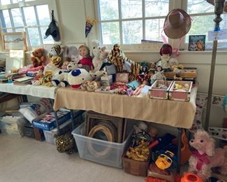 Vintage toy, stationary and art room