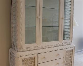 Wicker China Cabinet   W-60   D-17   H-78 
