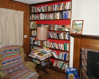 Books, Vintage Lamp, Blanket etc.