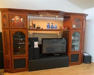 Large Lighted Entertainment Center
Great condition.
Has slide outs on both sides and multiple storage areas. 
Measures: 11’ long x 81” tall x 2’ deep
Must be able to move and load yourself.