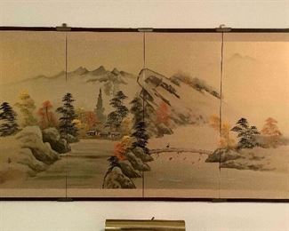 MLC007 Japanese Four Paneled Painting