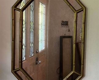 MLC013- Faux Gold Toned Bamboo Mirror 